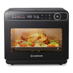 Nutricook Steami X 24L Black (Steam + Air Fryer Oven) with 10-in-1 functions like Steam Cook, Steam Roast, Air Fry, Bake, Sterilize & more. Steam + Convection technology, 2200W power, 2-year warranty