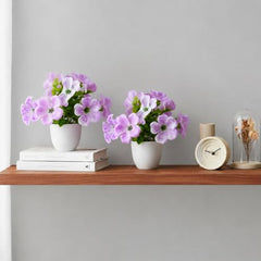 fancymart Artificial Flower Plant Home Décor with Small Size Pot | Pack of 2 | Plant Hanging for Home Decor | Office Decor (DESIGN-01)