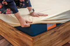 Flo Aloe Vera Infused Mattress Protector - Waterproof & Washable | 100% Cotton | Mattress Cover in Grey Color (King Size, 84x84 Inches)