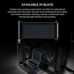 Lian Li PCIe 5.0 x16 Riser Cable, 200mm GPU Extension, Black (PW-PCI-520X)