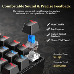 Redragon Kumara K552-RGB LED Backlit USB Mechanical Gaming Keyboard Without Numlock Keys, Black