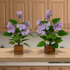 fancymart Artificial Flower Plant Home Décor with Small Size Pot | Pack of 2 | Plant Hanging for Home Decor | Office Decor (DESIGN-01)