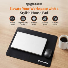 Amazon Basics Large Extended Computer Rectangular Mouse Pad, 16.7 x 35.7 inch, Black