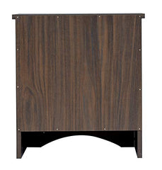 DeckUp Plank Bei Engineered Wood Bed Side Table and End Table (Walnut and White, Matte Finish)