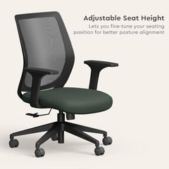 Interio by Godrej Curv Premium Mesh Wide Back Ergonomic Chair | Work from Home/Study Chair | 1-Year Warranty | Height Adjustable Chair | Heavy Duty PP Base | DIY Installation, Black