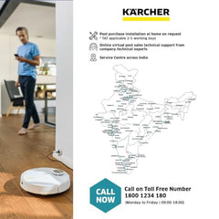 KARCHER RCV 3, 2-in-1 Robotic Vacuum Cleaner with Mopping, 2500 Pa Suction Power, 3200 mAh Battery, 120 Min Runtime, Advanced LiDAR Technology, Fall Sensors, Smart App Control, German Tech, White