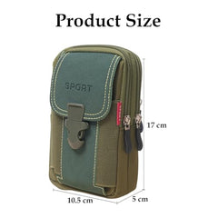 MOMISY Men’s Nylon Multi-Purpose Utility Pouch – Solid Color Outdoor Travel Phone Bag with Buckle Closure(Green)
