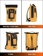 CarryPro MOJO V2.0-20L Everyday Laptop Backpack, Fits Up to 15.6 Inch Roll Top Laptop Bag for Office, College & Travel, Water Resistant Fabric, Ultra Lightweight Bag, 1 Year Warranty - Hot Orange