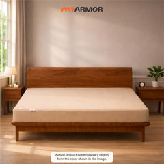 MY ARMOR Waterproof Mattress Protector King Size, 78x72, 6.5x6 feet, Double Bed Protector Sheet Cover, Breathable and Hypoallergenic Ultra Soft Fitted Terry Cotton Feel Fabric, Elastic Skirting, Grey