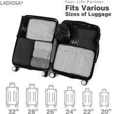 Ladiosa® Nylon Travel Organizer, Packing Cubes for Travel, Travel Essentials, Packing Cubes, Packing Bags for Clothes, Travel Organizer for Women, Packing Bags, 2.8x19.2 cm, Blue