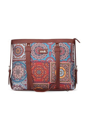 ZOUK Office Bag | Stylish Bags for Office Use | Laptop Bag 15.6 inch | Stylish Tote for Office Use | Purse for Women | Vegan Leather Handbag | Daily & Travel Use | Multicolor Mandala Print