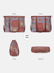 ZOUK Office Bag | Stylish Bags for Office Use | Laptop Bag 15.6 inch | Stylish Tote for Office Use | Purse for Women | Vegan Leather Handbag | Daily & Travel Use | Multicolor Mandala Print