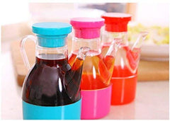 SYGA Set of 3 Small Pot Small Plastic Bottle of Soy Sauce Vinegar Oiler Seasoning with Lid Handle for Convenient Cooking, Eliminate Dripping