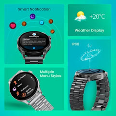 Fastrack MYND 1.93” AMOLED Display Smart Watch for Men & Women with AI Watch Faces,AI Chat,Offline Voice Commands,Curved Metallic Design,Functional Crown,BT Calling, Health Suite,100+ multisport modes