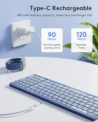 Samsers Foldable Bluetooth Keyboard with Numeric Keypad,Full-Size Wireless Folding Keyboard with PU Leather, Portable Travel Keyboard for iOS Android Windows Mac OS, Support 3 Device(BT5.1 x 3)-Black