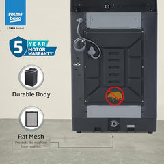 Voltas Beko, A Tata Product 10 Kg 5 Star Fully-Automatic Top Loading Washing Machine (WTL1006UEA/OBS1060, Grey, Double Waterfall Technology)