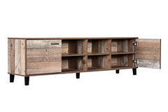 DeckUp Soneva Engineered Wood TV Unit (Wotan Oak & White, Matte Finish)