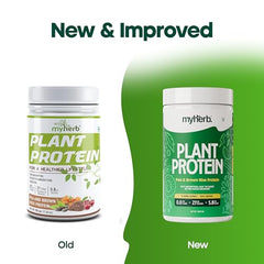 MYHERB Plant Protein Powder | Pea And Brown Rice Protein Powder | Vegan High Protein Powder | 27 gm Protien,21 Vital,6 gm BCCAs |Sugar Free|For Men,Women (500 g (Pack of 1), Chocolate)