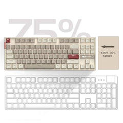 MageGee 75% Mechanical Gaming Keyboard with Brown Switch, LED White Backlit Keyboard, 87 Keys Compact TKL Wired Computer Keyboard for Windows Laptop PC Gamer - Retro Grey/White