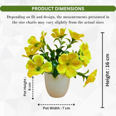 fancymart Artificial Flower Plant Home Décor with Small Size Pot | Pack of 2 | Plant Hanging for Home Decor | Office Decor (DESIGN-01)