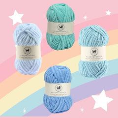 NESTNHAVEN , Plush & Cuddly Sets 2.0 , Chenille Yarn Supersoft Hand Knitting Wool Ball, set of 4 , 400 grams (1 Ball/100 Gram Each) Suitable for Craft, Babywear, Toys , Baby Blankets , 5 Bulky, Shades - NNHS 2.0 (Set 26 baby Pink , lilac , hot pink…