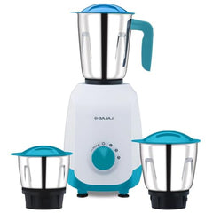 Bajaj Ninja Series NOTCH 500W Mixer Grinder (410651) with 3 Stainless Steel Jars | Titan Motor | Dura Cut Lifetime Blades | Radio Knob Control | 2-in-1 Function | French Blue | 2-Year Warranty