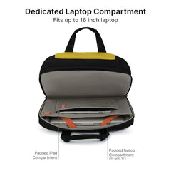 uppercase Alphatech Pro 02 Padded 15.6" Laptop & iPad Compartment Messenger Bag with Trolley Sleeve Quick Access Pockets Detachable Shoulder Strap Office Bag for Men & Women Blue - 19 L
