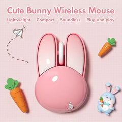 Lomiluskr Cute Cat Wireless Mouse, Lightweight Soundless Mice, 2.4G Wireless Mice, Candy Colors, Kawaii Mouse for Girls and Kids (Purple)