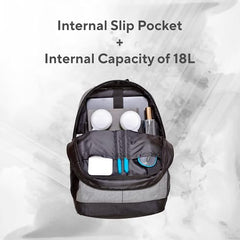 ASUS AP1601 Laptop Backpack for Up to 16-Inch Laptops, 18L Capacity, Water-Repellent Polyester,Dedicated Laptop Compartment,Multiple Organizer Pockets,Luggage Strap, Grey, for College, Office & Travel