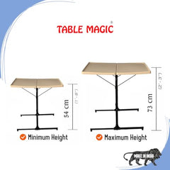 TABLE MAGIC 2.0 Double-Top Multipurpose Laptop Table Mat Finish| Height Adjustable, Foldable, Portable | Work-from-Home Lap Desk (Midnight Black)