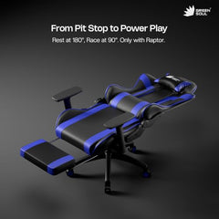 Green Soul Raptor 2.0 Racing Edition Ergonomic Gaming Chair with Premium PU Leather, Adjustable Neck & Lumbar Pillow, 3D Adjustable Armrests & Heavy Duty Nylon Base (Black & Red)