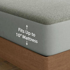 Wakefit 100% Waterproof Premium Terry Cotton Mattress Protector, King - 78x72 inch | Breathable and Hypoallergenic Ultra Soft Fitted Bed Protector, Grey | Fits Mattress Upto 10 inches