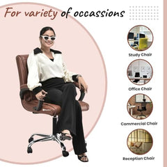 GOYALSON Ergonomic Revolving Office Home Swivel Desk Chair with Adjustable Height Smooth Moving (2, Black, Standard)