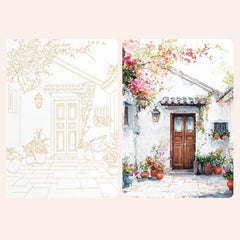 CRAFTMATE The Explorer Watercolor Painting Book | DIY Paint with Water Kit for Kids, Teens & Adults | 16 Pre-Sketched Landscape & Travel Designs with Paint Palette & Water Brush Pen | Travel-Friendly Watercolour Art Book