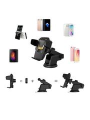 MOMISY Car Mount Adjustable Car Mobile Phone Holder Stand Universal Long Arm, for Dashboard & Windshield, 360° Rotational, Strong Suction Cup for Smartphones (BlackGold)