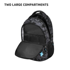 Safari Omega spacious/large laptop backpack with Raincover, college bag, travel bag for men and women, Black, 30 Litre