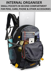 Half Moon 45L Hammer Waterproof Rucksack Bags for Man/Trekking Bags for Men | With 17.3" Laptop Compartment & Rain cover | For Trekking, Hiking, Travel Backpack for Men & Women (Navy Blue)
