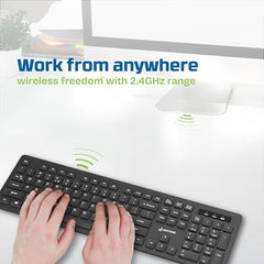 EARTHONIC Wired USB Keyboard for Laptop, PC & Desktop, Full Size USB Computer Keyboard with Numeric Keypad, Quiet Soft Keys, Multimedia Controls, Adjustable Stand, 1.4m Cable, Black