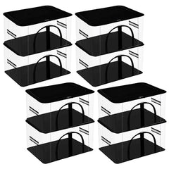 Kuber Industries Pack of 3 PVC Transparent Underbed Storage Bag | Multi-Purpose Garments Bag for Clothes-Toy | Wardrobe Bag with Handle | U Zip | Black