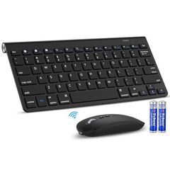 cimetech Mini Wireless Keyboard and Mouse, 2.4G Portable Slim Keyboard and Mouse Set with 12 Multimedia Shortcuts for Computer, PC, Laptop, Tablet, Desktop, Android SmartTV (Grey)