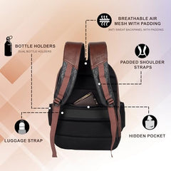 F Gear Luxur V2 27L Office Laptop Backpack with raincover, USB Charging Port, Fits 17" Laptop Artificial Leather Water resistant lightweight Gifts for Men Women Adults, College/Over Nighter (Green)