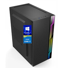 CloudVU Desktop PC,Core i7-GEN4 Turbo | 16GB RAM | 512GB M.2 NVMe SSD | HDMI, VGA,LAN,USB 3.0,Clocite Copper CPU Fan,HD Graphics (Windows 11 Pro License & MS Office/i7,16GB,512GB,Cosmic)