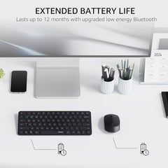 Rapoo 9010M Multi Device Wireless & Bluetooth Keyboard & Mouse Combo, White