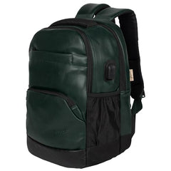 F Gear Luxur V2 27L Office Laptop Backpack with raincover, USB Charging Port, Fits 17" Laptop Artificial Leather Water resistant lightweight Gifts for Men Women Adults, College/Over Nighter (Green)