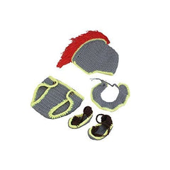 MOMISY Baby Photography Props, Baby Soldier Outfit, Includes Hat, Nappy, Shoes & Neck for Kids Parties Anniversaries Photography, Grey