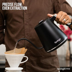 Sipologie Precision Electric Gooseneck Kettle SE 1000ml | 5°C Adjustable Temperature with 91/93/96°C Presets | Keep Warm Timer | 304 Stainless Steel | Pour Over Coffee & Tea | 1100W | 1 Year Warranty