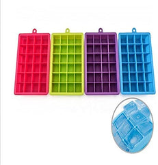 SYGA 24 Grid Cube Silicone Square Ice Cube Mold Tray Easy Release Square Shape Mini Stroage Tray Baby Food, Chocolate, Fruit Ice Cube Cocktail Whiskey Ice Tray Kitchen & Bar Accessories-Random Colour