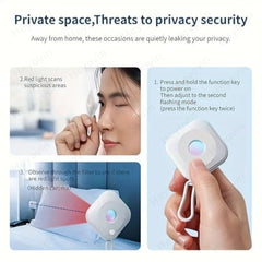 Heyovin Hidden Camera Detectors, Delicate Small Bug, Anti Spy Wireless Infrared Camera Sweeper Device Detector, Privacy Protector Portable Bug Detector, Indoor use for Home/Office/Travel (White)