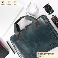 VISMIINTREND Laptop Leather Bag for Man | Coffee Brown
