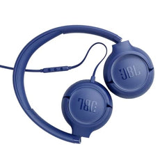 JBL Tune 530C Wired On-Ear Headphones with Microphone, JBL Pure Bass Sound, EQ Presets, USB-C Port, Foldable Design and Tangle-Free Cable, Blue